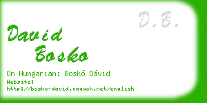 david bosko business card