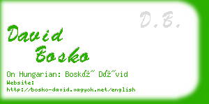 david bosko business card